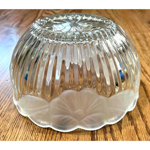 Vintage Art Deco Semi Flush Mount Glass Ceiling Light Fixture Floral 30s 40s 50s - Picture 6 of 9